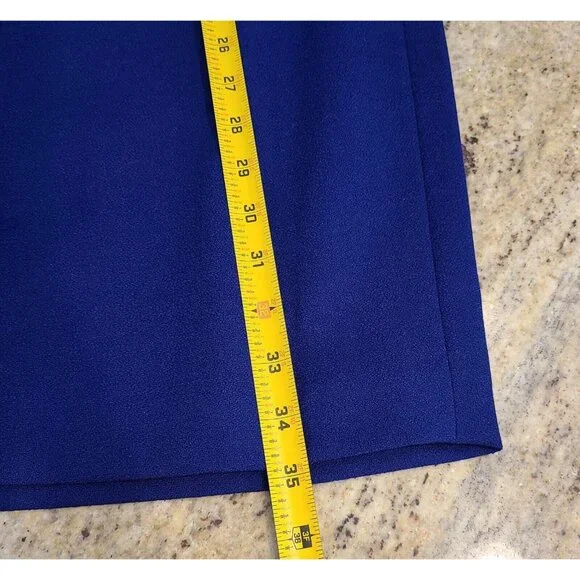 New! Valerie Steven Evening Dinner Sz 10 Petite Blue Skirt Suit Satin Lapel Wool